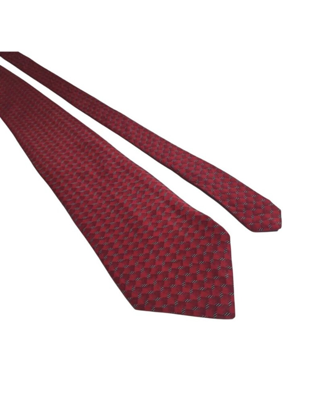 Zylos George Machado Mens Red Patterned Tie Silk Blend Formal Necktie